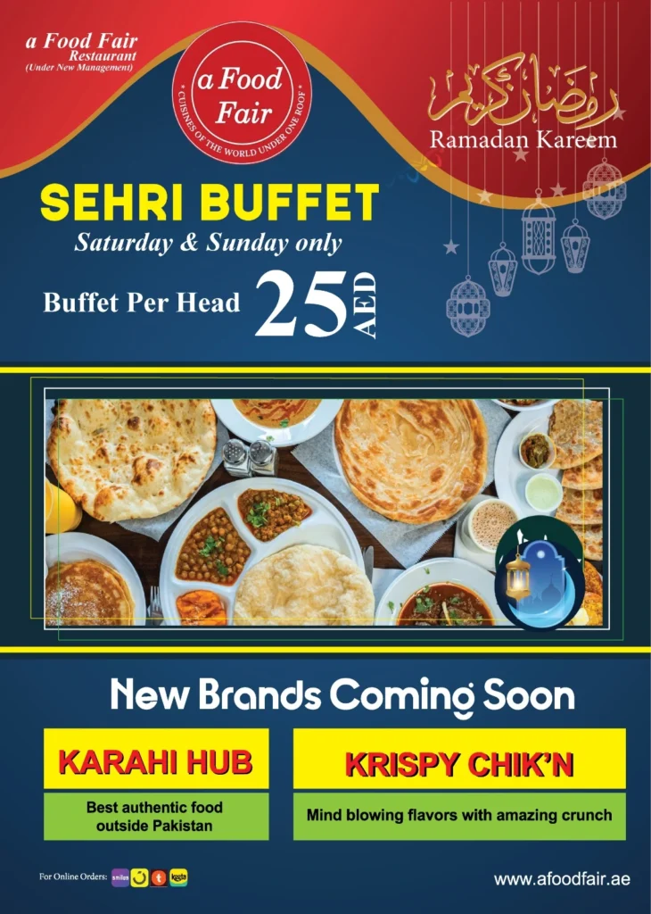 Sehri buffet advertisement for Ramadan
